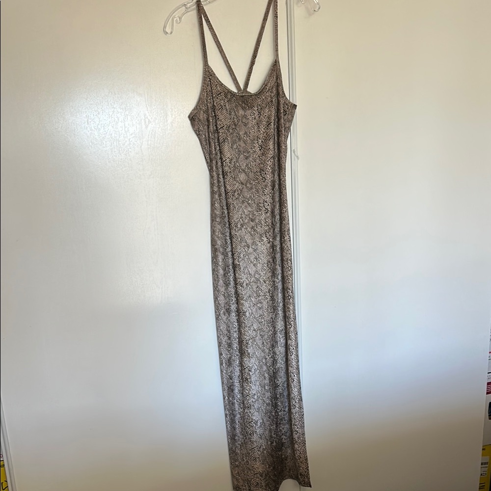 Vintage Elegant Snake Print Maxi Dress women’s medium
